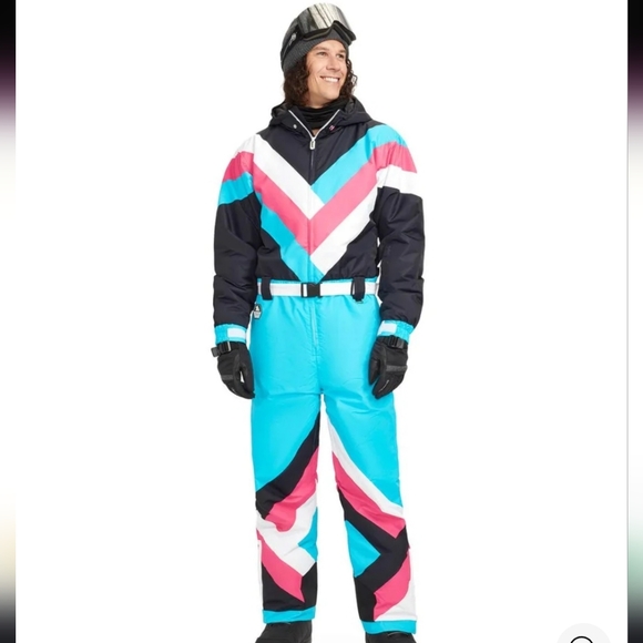 NWT!Tipsy Elves, Men's Pastel Pro Snow Suit, Black Multi, Size XL, MSRP $299 - Picture 8 of 10